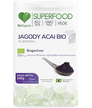 BEORGANIC JAGODY ACAI BIO W PROSZKU 200 G