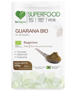 BEORGANIC GUARANA BIO W PROSZKU 200G