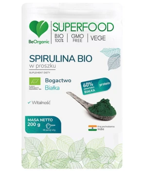 BEORGANIC SPIRULINA BIO W PROSZKU 200G