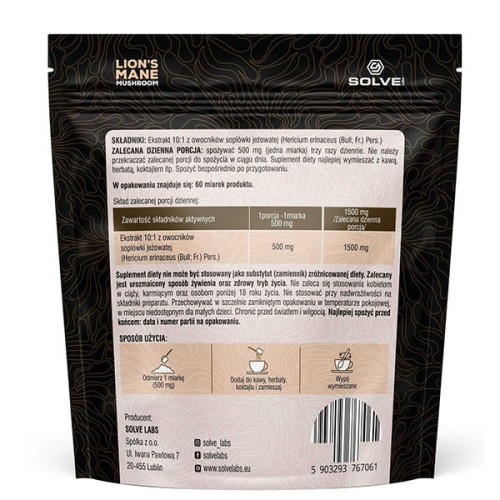 SOLVE LABS LION'S MANE EKSTRAKT 10:1 30G