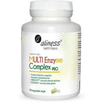 ALINESS MULTI ENZYME COMPLEX PRO KOMPLEKS ENZYMÓW TRAWIENNYCH 90 KAPSUŁEK VEGE