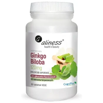 ALINESS GINKGO BILOBA MIŁORZĄB JAPOŃSKI 120MG 60 TABLETEK
