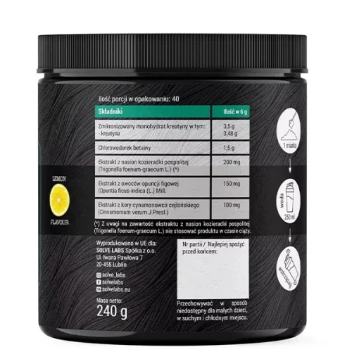 SOLVE LABS KREATYNA KETO CREATINE ENERGY & STRENGTH PROSZEK 240G