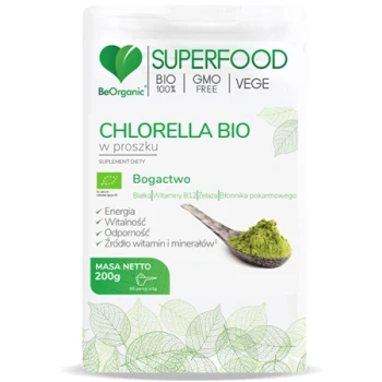 BEORGANIC CHLORELLA BIO W PROSZKU 200G