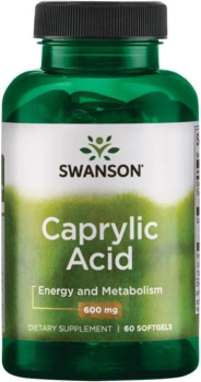 SWANSON Caprylic Acid 600mg 60 kaps.