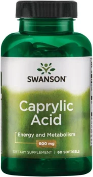 SWANSON Caprylic Acid 600mg 60 kaps.