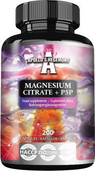 APOLLO'S HEGEMONY Magnesium Citrate + P5P 200 kaps.