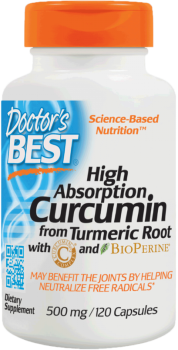 DOCTOR'S BEST High Absorption Curcumin 500mg 120 kaps.