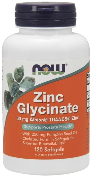 NOW FOODS Zinc Glycinate 30mg 120 kaps.