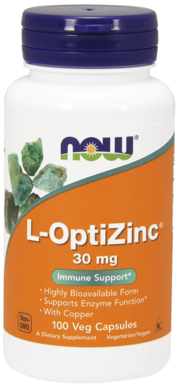 NOW FOODS L-OptiZinc 30mg 100 kaps.