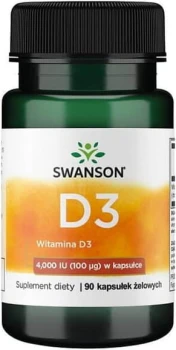 SWANSON Vitamin D-3 4000 IU 90 kaps.